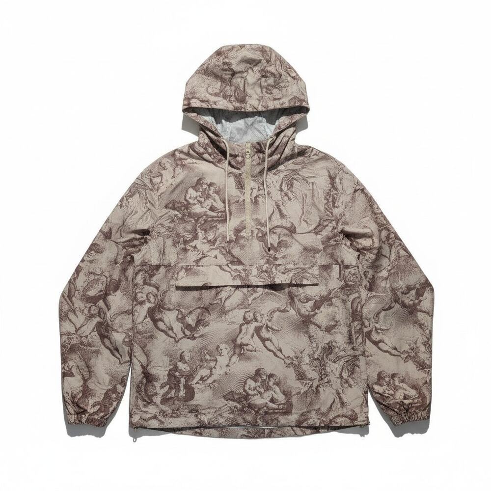 Brooklyn Cloth Men’s Medium Renaissance Cherub Print Anorak Windbreaker Jacket